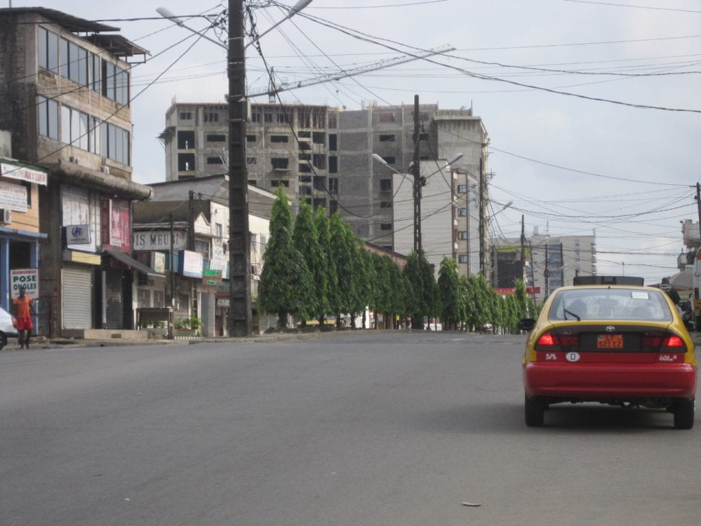 Taxi in Cameroon's second major city Douala.
