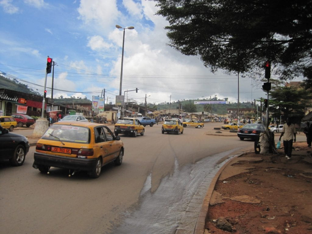 Share taxis are the most common mode of transportation in Cameroon’s capital.